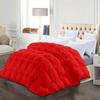 5 Piece All-Season Eastern King Comforter Luxury Hotel Quality Pintuck Style 100% Organic Cotton Pinch Pleat Red Comforter Eastern King 116'' x 108'' with 4 Corner Tabs view 1