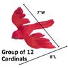 Group of 12 Rich Red Flying Artificial Cardinal Birds with Attached Clip by Factory Direct Craft - Red Birds for Crafting, Christmas Tree Decorating, Nature Displays and Home Dcor | Size: 8" x 7" view 3