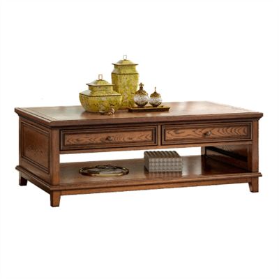 ARZARF Wooden Coffee Table with Drawers and Shelves, Rectangular Vintage Coffee Table, Living/Office Vintage Cocktail Table (Size : L 1.1m)