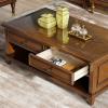 ARZARF Wooden Coffee Table with Drawers and Shelves, Rectangular Vintage Coffee Table, Living/Office Vintage Cocktail Table (Size : L 1.1m) view 2
