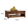 ARZARF Wooden Coffee Table with Drawers and Shelves, Rectangular Vintage Coffee Table, Living/Office Vintage Cocktail Table (Size : L 1.1m) view 3