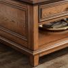 ARZARF Wooden Coffee Table with Drawers and Shelves, Rectangular Vintage Coffee Table, Living/Office Vintage Cocktail Table (Size : L 1.1m) view 4