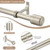 2 Pack Curtain Rods 72 to 144 Inch, Heavy Duty 1-Inch Telescoping Drapery Rods, Decorative Adjustable Window Rods with Cap Finial, Brushed Nickel view 4