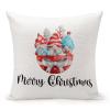 TiuKiu Christmas Gnomes Throw Pillow Cases Merry Christmas Gnome Pillow Cover Case 24"x24" Linen Cushion Covers Decorative Pillowcase for Couch Sofa Bedroom Car view 1