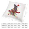 Dog Mom Western Christmas Santa Hat Dog Throw Pillow Cases Boston Terrier Dog Christmas Tree Lights Pillow Cover Case 24"x24" Linen Cushion Covers Decorative Pillowcase for Couch Sofa Bedroom Car view 2