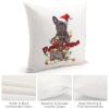 Dog Mom Western Christmas Santa Hat Dog Throw Pillow Cases Boston Terrier Dog Christmas Tree Lights Pillow Cover Case 24"x24" Linen Cushion Covers Decorative Pillowcase for Couch Sofa Bedroom Car view 4