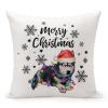 Dog Lover Gift Tree Decoration Decorative Throw Pillow Case Christmas Dog Bull Terrier Square Cushion Cover Pillowcase for Couch Sofa Bedroom Decor 26"x26" view 1