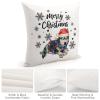 Dog Lover Gift Tree Decoration Decorative Throw Pillow Case Christmas Dog Bull Terrier Square Cushion Cover Pillowcase for Couch Sofa Bedroom Decor 26"x26" view 4