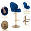 EALSON Velvet Swivel Bar Stools Set of 2 Modern Counter Height Barstools with Back and Gold Base Adjustable Bar Chairs Comfortable Upholstered Kitchen Island Stools for Home Bar/Pub, Navy Blue view 4