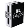 Set of 3 Decorative Books for Home Decor New York, Chicago, Los Angeles Hardcover Journal w/ 160 Blank Unlined Pages Per Book - Designer Books for Coffee Table Stackable Faux Books view 1