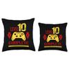 10th Birthday Boy Level 10 Complete Gamer Throw Pillow view 3
