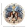Jesus is The Reason Nativity Scene Clock for Wall Merry Christmas Christian Gift Wall Clocks Welcome Xmas Winter Wood Round Clock Battery Operated Silent Art Clocks for Living Room 10inch view 2