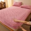 XHHBS Mattress Protectors Extra Deep Pocket Fitted Sheet Winter Milk Fleece Mattress Pad Cover Dustproof Mattress Cove(Color:Pink,Size:King) view 1