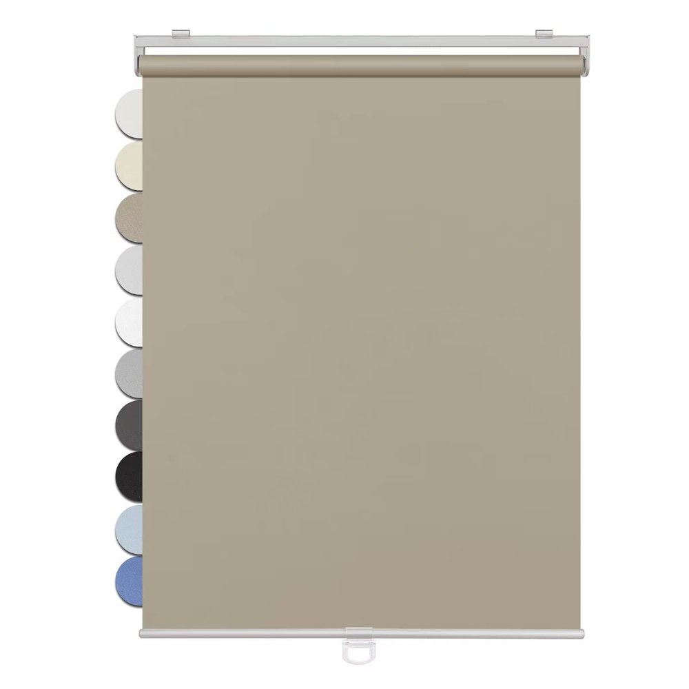 FHSBLINDS Cordless Custom Blinds for Windows Roller Shades for Windows-Room Darkening Waterproof Blackout Window Blinds & Shades for Home Kitchen Bedroom (Khaki 100% Blackout, 38" W x 48" H)