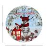 Christmas Cat Welcome Winter Clock for Wall Welcome Xmas Winter Clock Winter Flower Snow Scene Xmas Wreath Hanging Wall Clocks Battery Operated Silent Wall Clocks for Living Room 10inch view 2