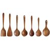 8Pcs Teak Tableware Spoon Colander Long Handle Spoon Wooden Non-Stick Special Spatula Kitchen Tool Set Gift With Holder for Soup view 2