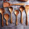 8Pcs Teak Tableware Spoon Colander Long Handle Spoon Wooden Non-Stick Special Spatula Kitchen Tool Set Gift With Holder for Soup view 3