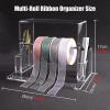 Acrylic Ribbons Holder, Clear Ribbon Storage Rolls Rack with Removable Rungs Bar, Thread Stand Organize for Craft Room, Boutique, Flower Shop (Size : 26x16x17cm) view 3