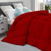 3-Piece Pinch Pleated Comforter With Corner Tabs 500 GSM 100% Cotton Machine Washable Down Alternative Pintuck Decorative Comforter Set All Season Duvet insert-Red-Oversized Queen(98''x98'') view 1