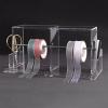 Acrylic Ribbons Holder, Clear Ribbon Storage Rolls Rack with Removable Rungs Bar, Thread Stand Organize for Craft Room, Boutique, Flower Shop (Size : 41.5x16x19.5cm) view 1