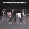 Acrylic Ribbons Holder, Clear Ribbon Storage Rolls Rack with Removable Rungs Bar, Thread Stand Organize for Craft Room, Boutique, Flower Shop (Size : 41.5x16x19.5cm) view 3