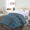 1 Piece All-Season Full Comforter Luxury Hotel Quality Pintuck Style 100% Organic Cotton Pinch Pleat Steel Blue Comforter Full (90'' x 90'') with 4 Corner Tabs view 1