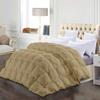 1 Piece All-Season Eastern King Comforter Luxury Hotel Quality Pintuck Style 100% Organic Cotton Pinch Pleat Taupe Comforter Eastern King 116'' x 108'' with 4 Corner Tabs view 1