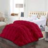 1 Piece All-Season Eastern King Comforter Luxury Hotel Quality Pintuck Style 100% Organic Cotton Pinch Pleat Burgundy Comforter Eastern King 116'' x 108'' with 4 Corner Tabs view 1