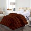 1 Piece All-Season Eastern King Comforter Luxury Hotel Quality Pintuck Style 100% Organic Cotton Pinch Pleat Brown Comforter Eastern King 116'' x 108'' with 4 Corner Tabs view 1