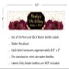 Cathy Wraps Floral Personalized Water Bottle Labels, Birthday Party Favors, Pack of 25, Waterproof, Peel and Stick Wrappers (Burgundy) view 2