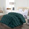 1 Piece All-Season Full Comforter Luxury Hotel Quality Pintuck Style 100% Organic Cotton Pinch Pleat Teal Comforter Full (90'' x 90'') with 4 Corner Tabs view 1