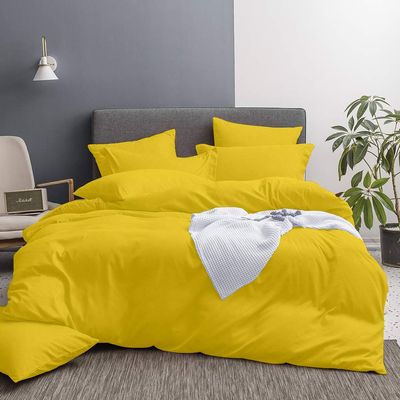 All Star Linen 1 Piece Hotel Luxury 800 Thread Count Egyptian Cotton Oversize Queen Duvet Cover Set Hidden Zipper Closer & Corner Ties Gold Duvet Cover Size Oversize Queen (98 x 98)