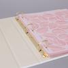 Lacupella 3 Ring Binder Gold D Rings 1.5 Inch for Stencil Recipe Project Paper Organizer, Large Size 12 inch x 10.5 inch White with UV Floral Pattern, Spill Proof, and Easy to Clean view 2