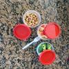 [16 Ounce10 Pack ] Twist Top Deli Containers Clear bottom With Red Top Twist on Lids Reusable, Stackable, Food Storage Freezer Container view 3