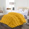 1 Piece All-Season Queen Comforter Luxury Hotel Quality Pintuck Style 100% Organic Cotton Pinch Pleat Gold Comforter Queen (88'' x 92'') with 4 Corner Tabs view 1