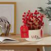 DECHOUS Year Bonsai Artificial Red Berry Potted Plant Spring Festival Decor for Use Vivid Simulation Easy Care for Room and Dining Table Display view 2