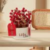 DECHOUS Year Bonsai Artificial Red Berry Potted Plant Spring Festival Decor for Use Vivid Simulation Easy Care for Room and Dining Table Display view 4