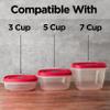 3/5/7 Cup Replacement Lids for Rubbermaid Food Storage Containers Steam Vent (4-Pack, Red) view 2