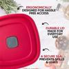 3/5/7 Cup Replacement Lids for Rubbermaid Food Storage Containers Steam Vent (4-Pack, Red) view 3