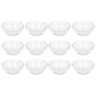 Beaupretty Glass Facial Mask Bowls 12-Piece Set 2.36 Inch Clear Essential Oil Mixing Bowls with Smooth Edges for Salon Spa Home Travel
