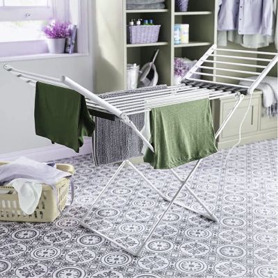Electric Heated Clothes Drying Rack with Foldable Wings, Collapsible Dryer Clothes Hanger, Portable and Lightweight,Energy-Efficient, 45-55 C Constant Temperature,Easy Storage