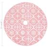 Gecheer Christmas Tree Skirt, Large Pink Foldable Polyester Snow Pattern for Indoor Living Room Decor view 3