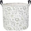CLOCOR Baby Laundry Basket,Collapsible Kids Toys Storage Baskets,Nursery Hamper for Boys and Girls,Jungle Bedroom Decor,Gift BasketGreen Animals view 1