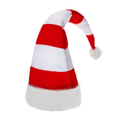 Ibluelover Long Santa Hat 2.6 Feet Christmas Hat Xmas Long-tail Cap Overlength Plush Novelty Hat Thicken Xmas Ornaments Hat Cosplay Prop (red and white)