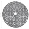 Gecheer Christmas Tree Skirt, Large 48 Inch Diameter, 100% Polyester, Grey Geometric Design, for Living Room Holiday Decor view 3