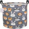 CLOCOR Kids Laundry Basket,Collapsible Fabric Storage Container,Baby Nursery Hamper for Boys,Kids Toys Bucket,Room Decor,Gift Basket(Animal Heads) view 1