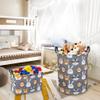 CLOCOR Kids Laundry Basket,Collapsible Fabric Storage Container,Baby Nursery Hamper for Boys,Kids Toys Bucket,Room Decor,Gift Basket(Animal Heads) view 2