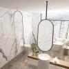 Gaommini Black Hanging Rod Mirror, Customizable Ceiling Mounted Mirror with Black Metal Frame Bathroom Mirror for Makeup Vanity with Ceiling Boom Hanging Mirror (Size : 40cmx60cm) view 1