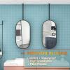 Gaommini Black Hanging Rod Mirror, Customizable Ceiling Mounted Mirror with Black Metal Frame Bathroom Mirror for Makeup Vanity with Ceiling Boom Hanging Mirror (Size : 40cmx60cm) view 4
