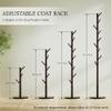 Bamdibola Wooden Freestanding Coat Tree with 4 Height Options and 9 Hooks, Sturdy Coat Rack Stand for Clothes/Bags/Hats, Save Space Coat Rack for Entryway, Bedroom, Office, Narrow Place (Coffee) view 4